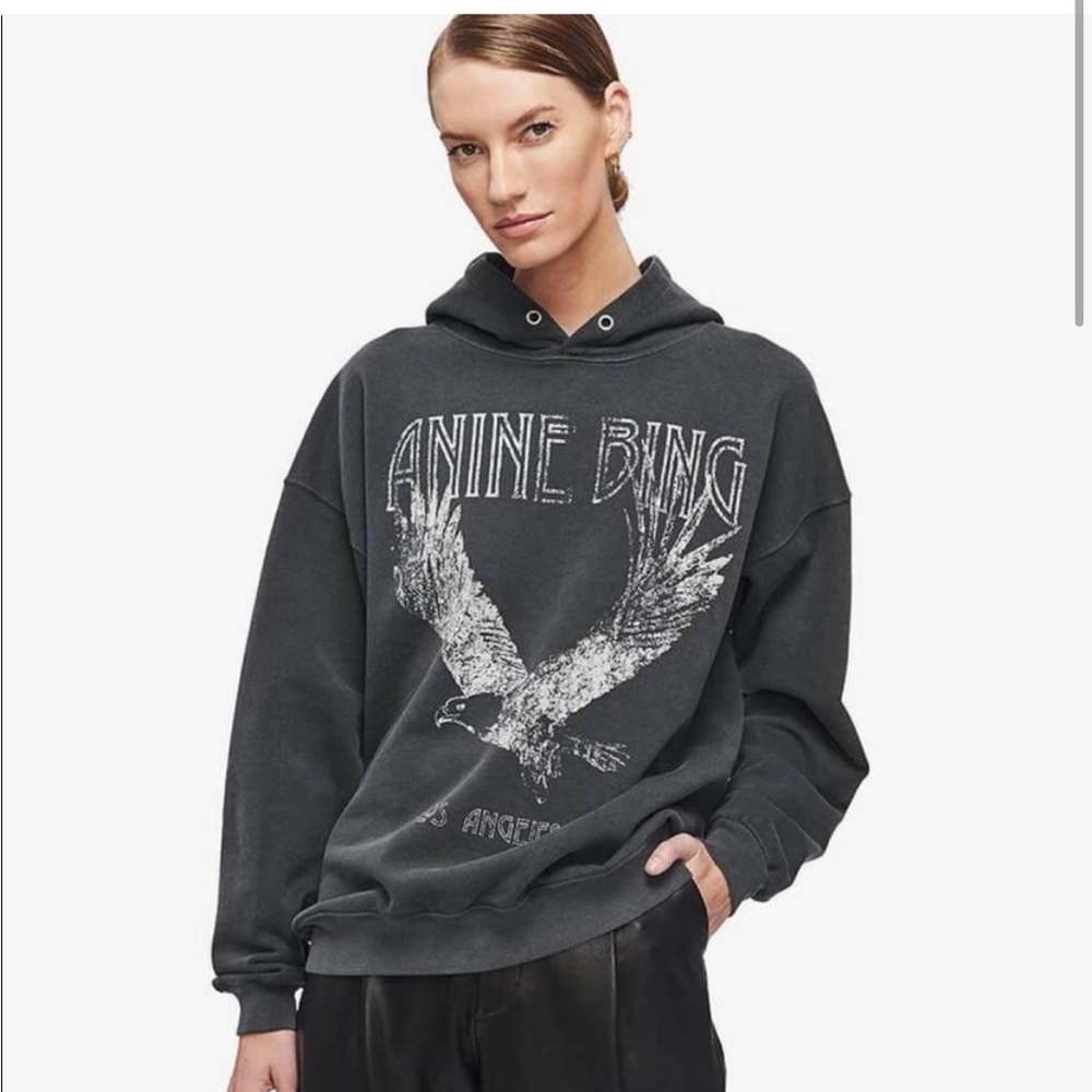 Anine Bing Rowe Eagle Hoodie Sweatshirt- Sm